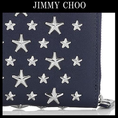 ジミーチュウ コピー 【JIMMY CHOO】 CARNABYスタースタッズ長財布 Navy jc13